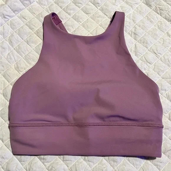 Purple High-Neck Lululemon Sports Bra - Picture 1 of 3